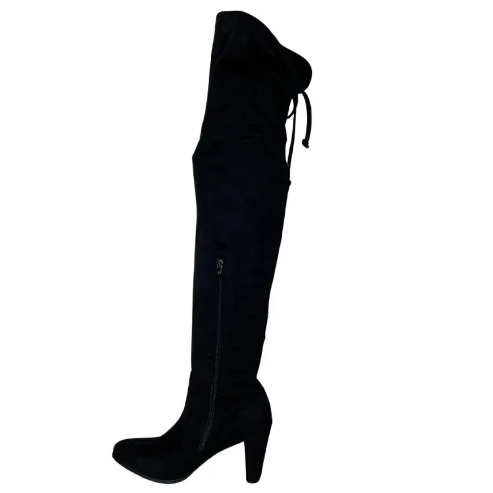 C&M Women's Over-The-Knee Faux Suede Block Heel Dress Boots Witchy Size 10